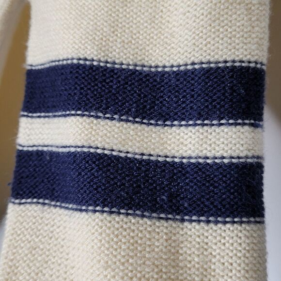 XL 36" SUGAR RUSH cream navy blue varsity open cardigan sweater extra large - Picture 12 of 13